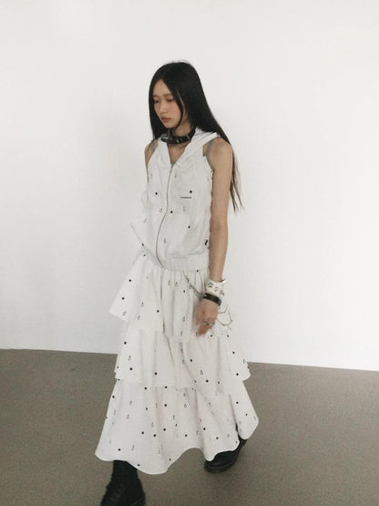 Starfall Textured Print A Line Skirt