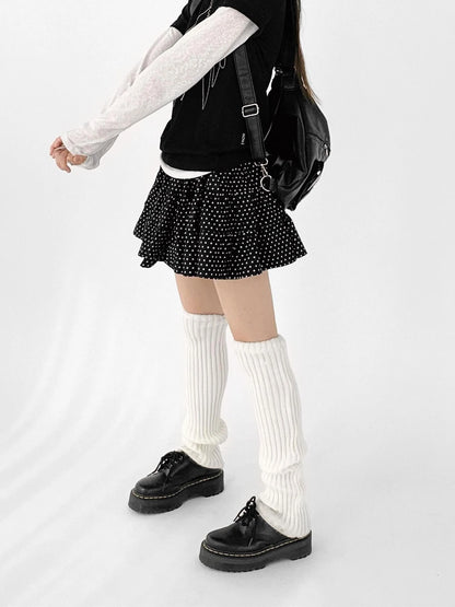 Starry Dot Print Tiered Tulle Skirt