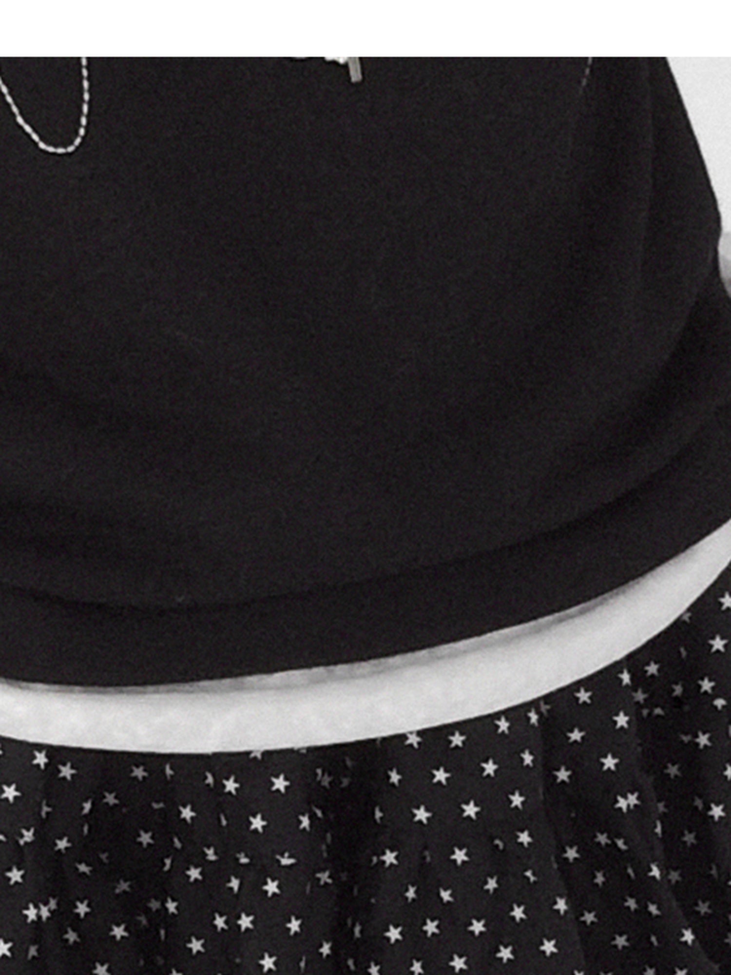 innomoood Starry Dot Print Tiered Tulle Skirt