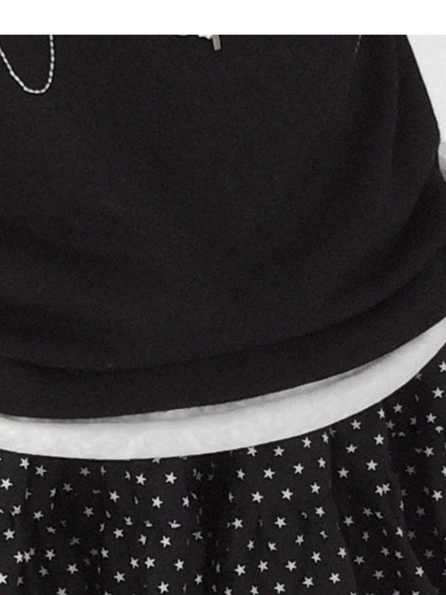 Starry Dot Print Tiered Tulle Skirt