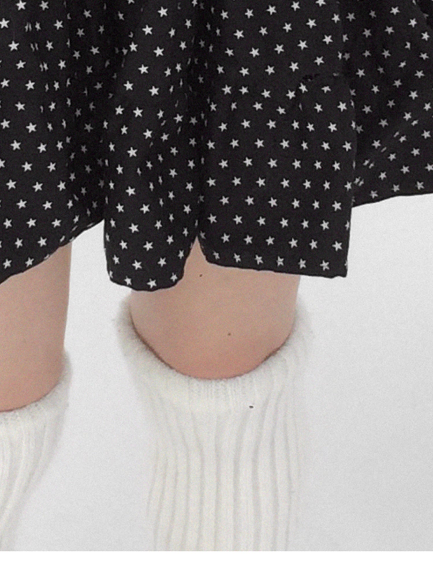 innomoood Starry Dot Print Tiered Tulle Skirt
