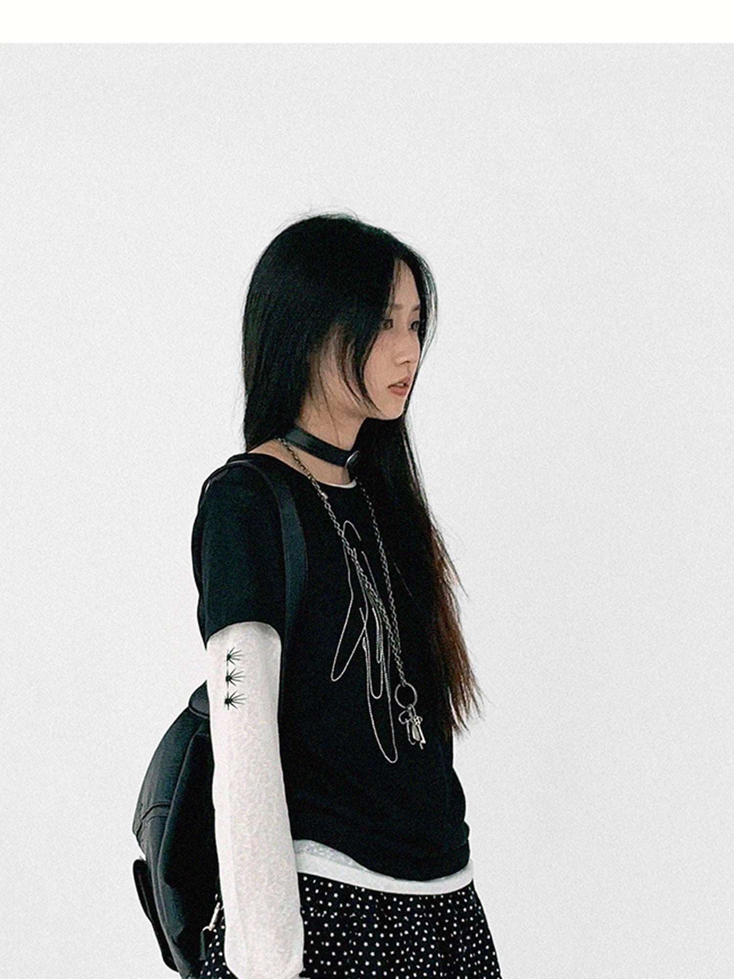 Starry Dot Print Tiered Tulle Skirt