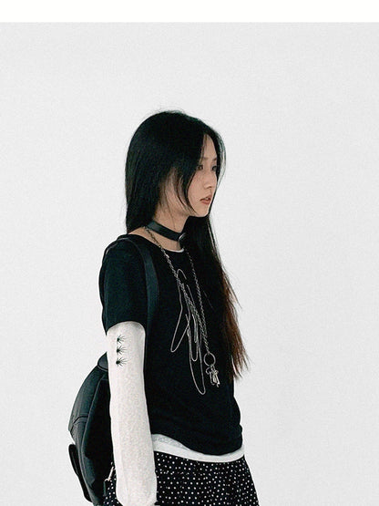 Starry Dot Print Tiered Tulle Skirt