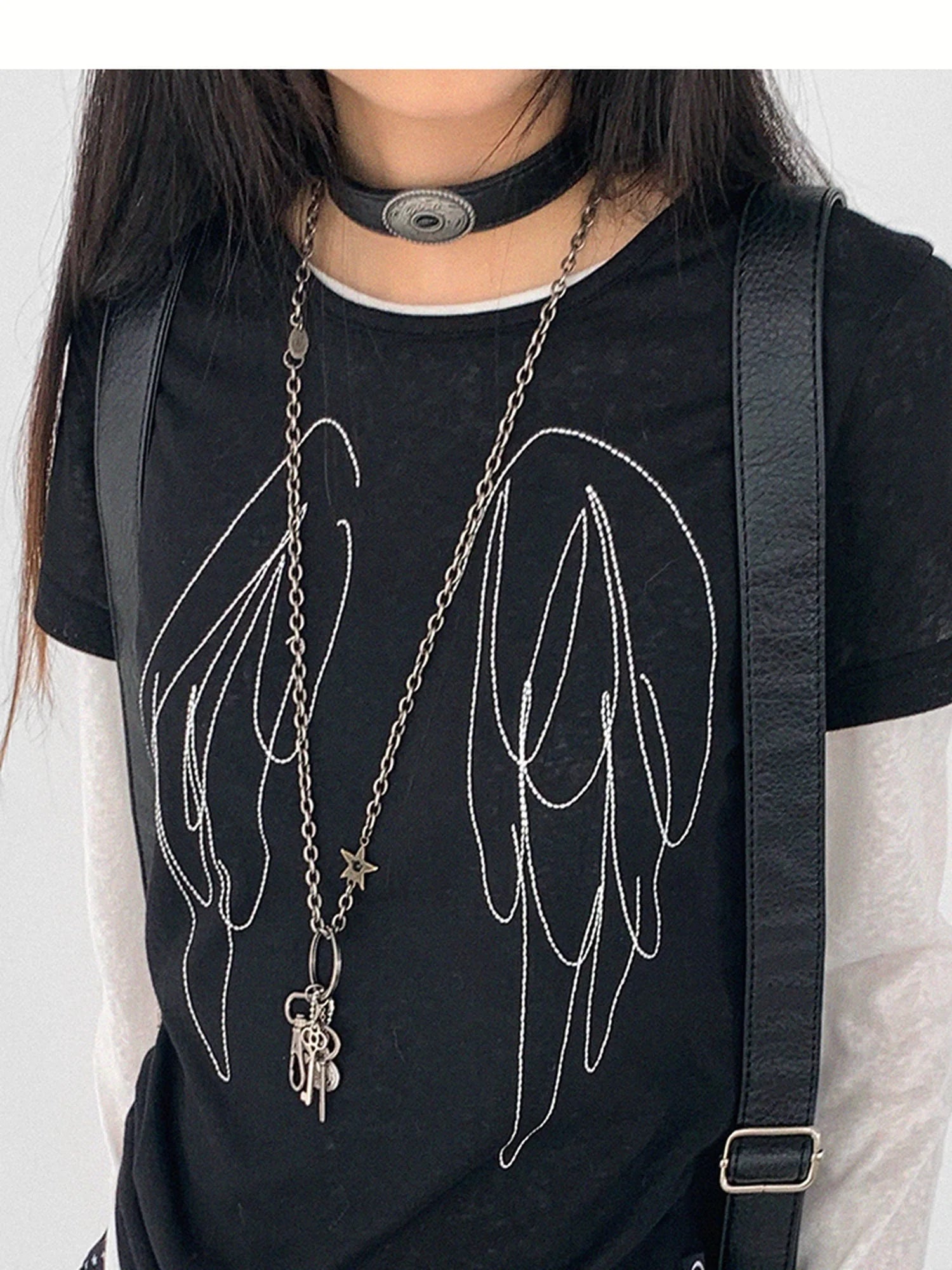 Starry Dot Print Tiered Tulle Skirt