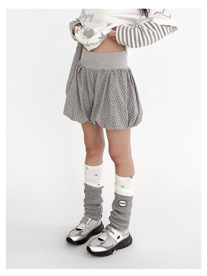 innomoood Starry Knit Puff Skort Pumpkin Waistband