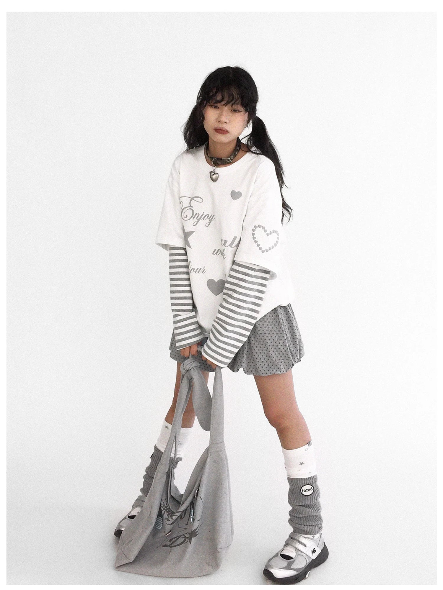 Starry Knit Puff Skort Pumpkin Waistband