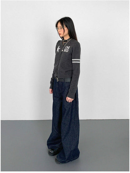 innomoood Stars Fairytale Knit Cardigan V-Neck T-Shirt Long-Sleeve