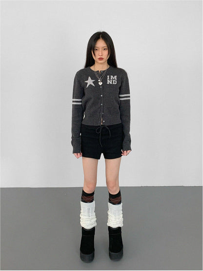 innomoood Stars Fairytale Knit Cardigan V-Neck T-Shirt Long-Sleeve
