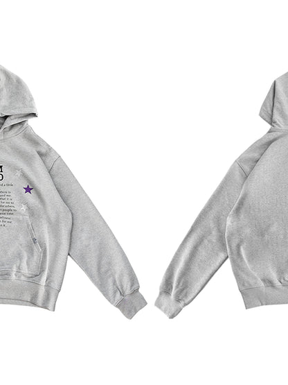 innomoood Stars Print Lonely Letter Hoodie