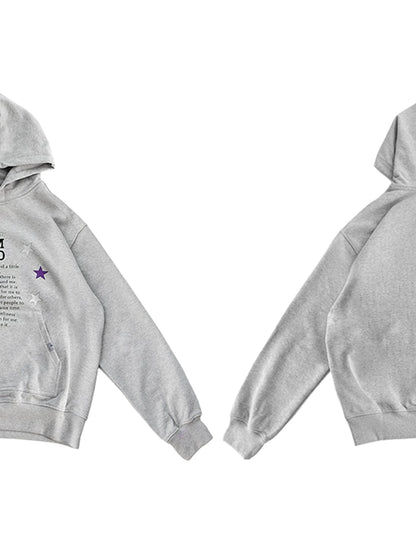 Stars Print Lonely Letter Hoodie
