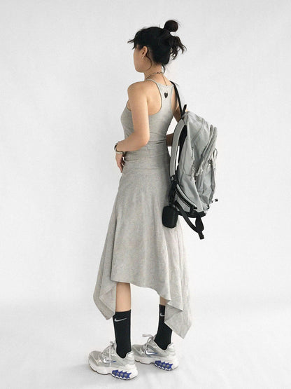 innomoood Strappy A Line Dress With Tie Waist And Heart Logo