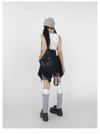 innomoood Stretch Knit Star Tear Drop Print Sock Leg Warmers