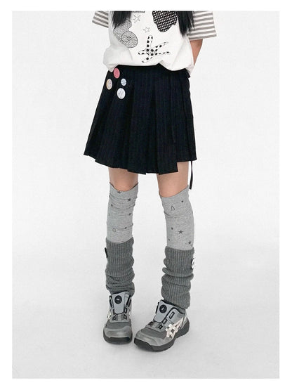 Stretch Knit Star Tear Drop Print Sock Leg Warmers