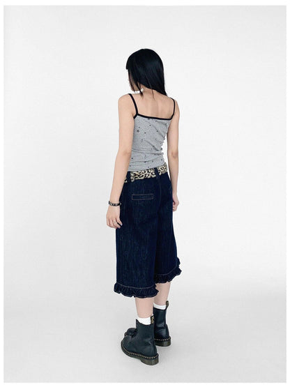 Stretch Knit Star Tears Print Slimming Camisole