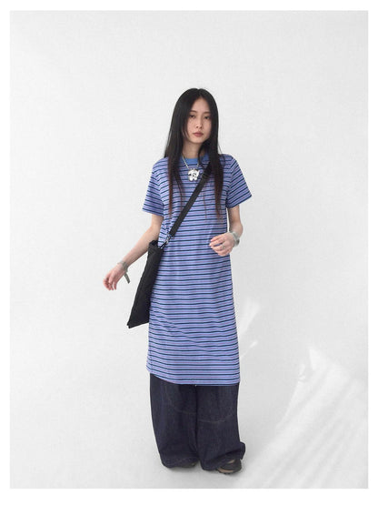 Striped Knit T-shirt Dress