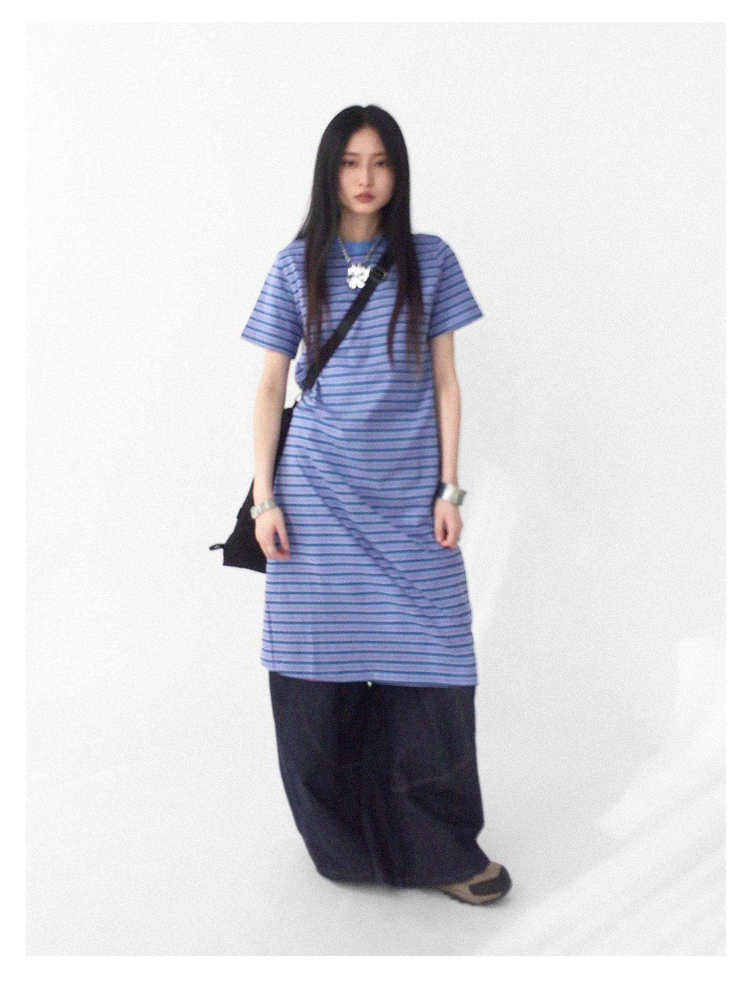innomoood Striped Knit T-shirt Dress