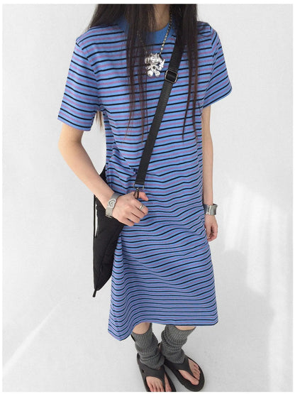 Striped Knit T-shirt Dress