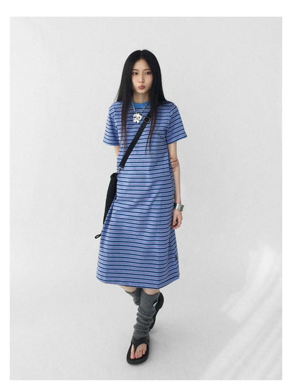 Striped Knit T-shirt Dress