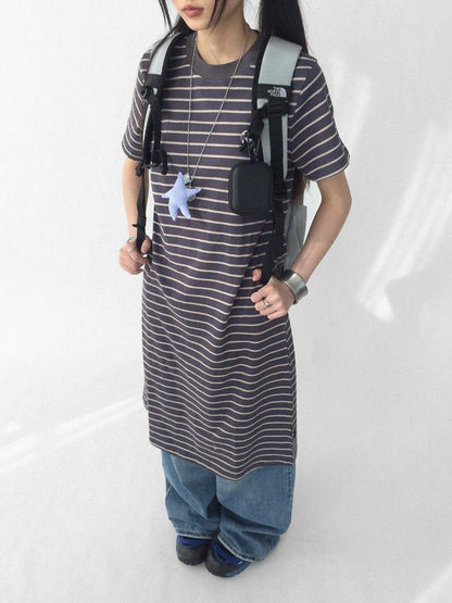innomoood Striped Knit T-shirt Dress