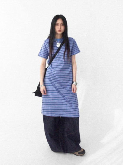 Striped Knit T-shirt Dress