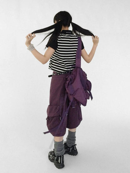 Striped Polo Star Print Collar Relaxed Fit Tee