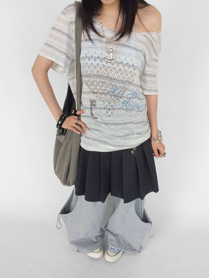 innomoood Striped Print Loose Women&