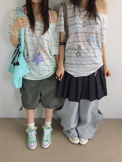 innomoood Striped Print Loose Women&