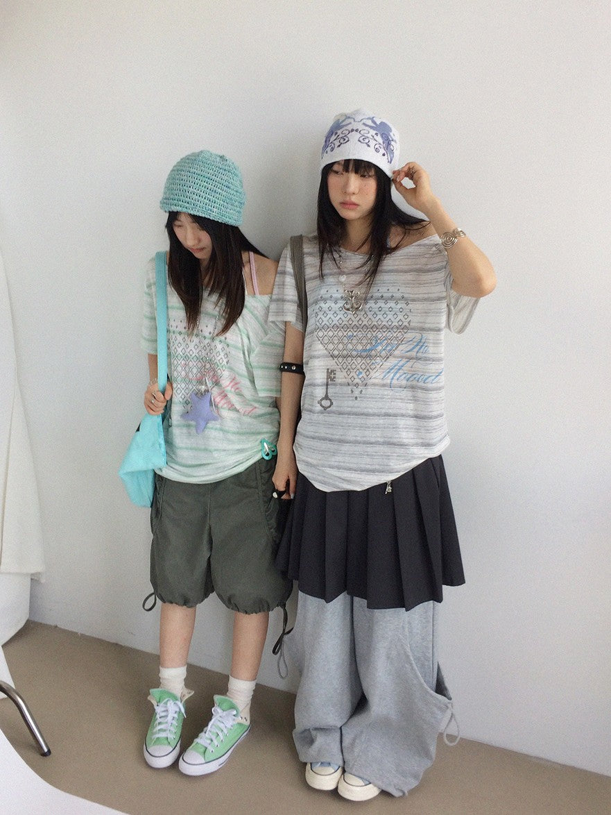 innomoood Striped Print Loose Women&