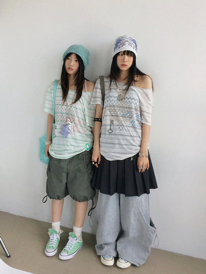innomoood Striped Print Loose Women&