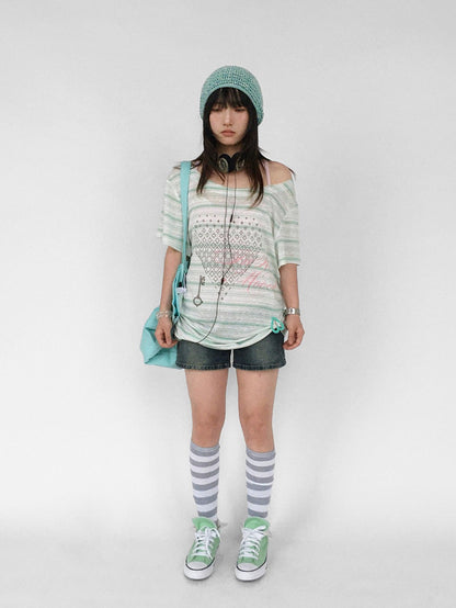 innomoood Striped Print Loose Women&
