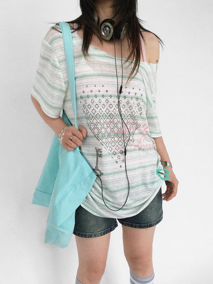 innomoood Striped Print Loose Women&