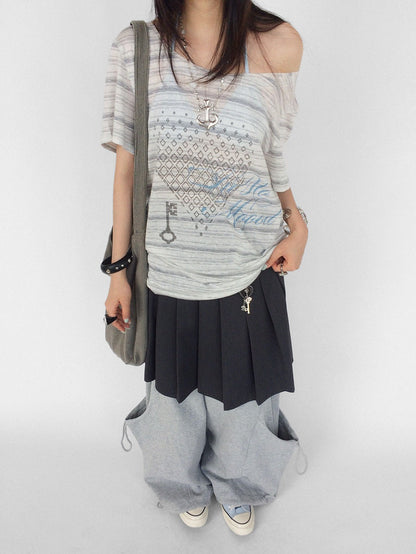 innomoood Striped Print Loose Women&