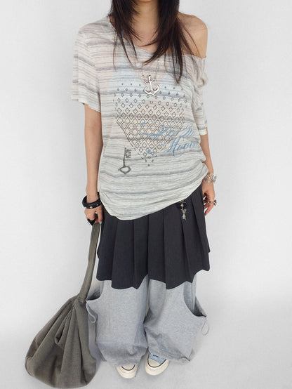 innomoood Striped Print Loose Women&