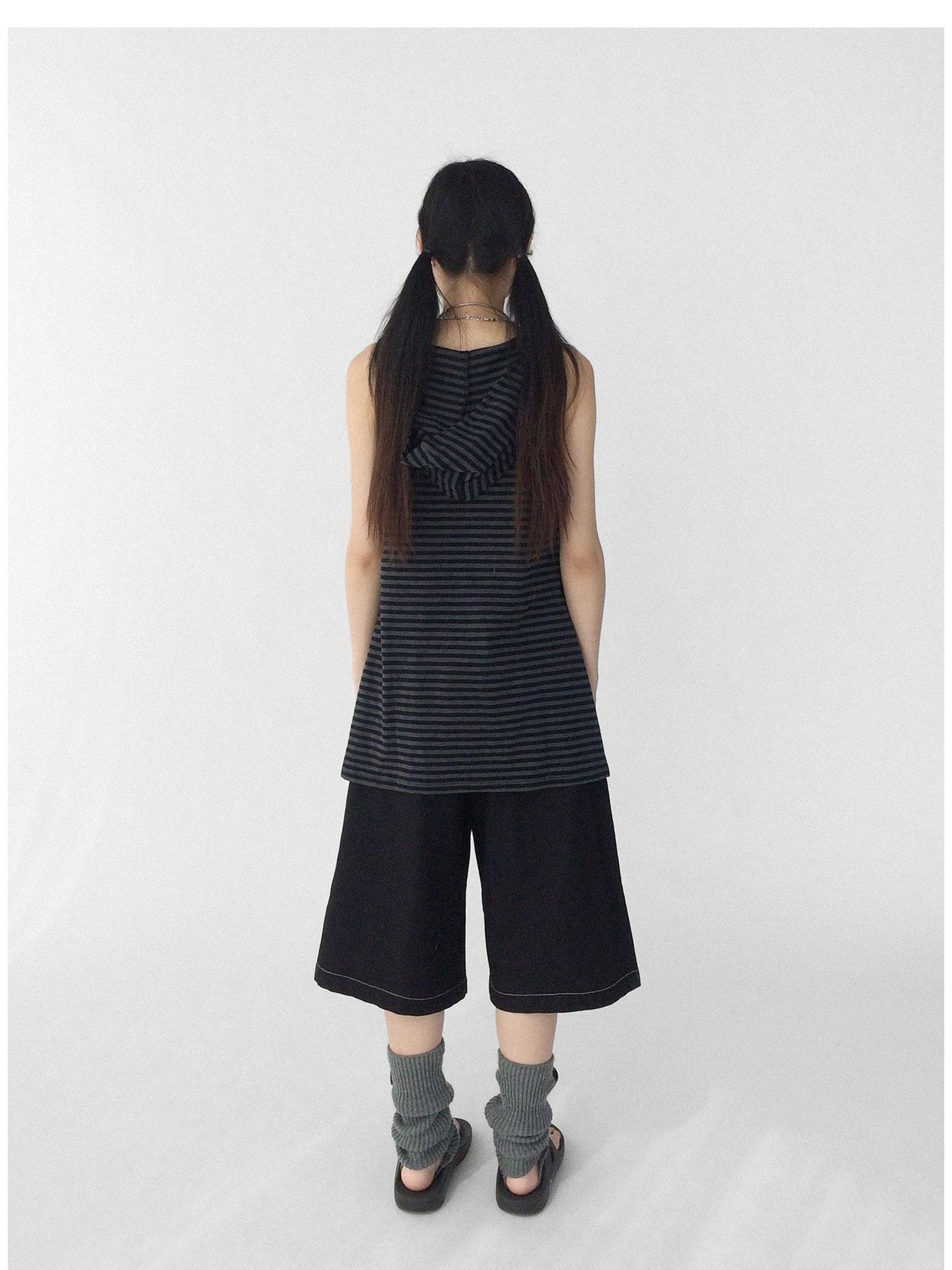 innomoood Striped Star Low Contrast Hooded Shift Dress
