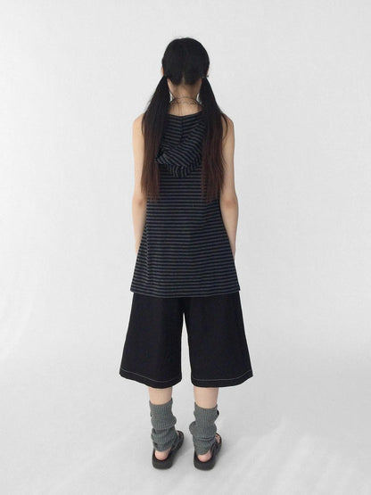 Striped Star Low Contrast Hooded Shift Dress