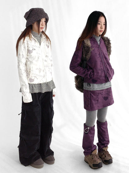 innomoood Stylish Cropped Zip Up Printed Hooded Women 100 Percent Other Material Hoodies