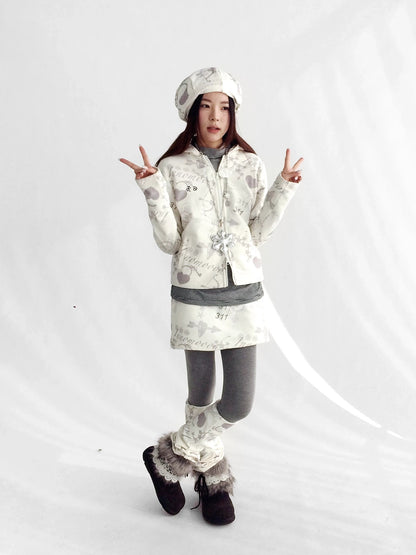 innomoood Stylish Cropped Zip Up Printed Hooded Women 100 Percent Other Material Hoodies