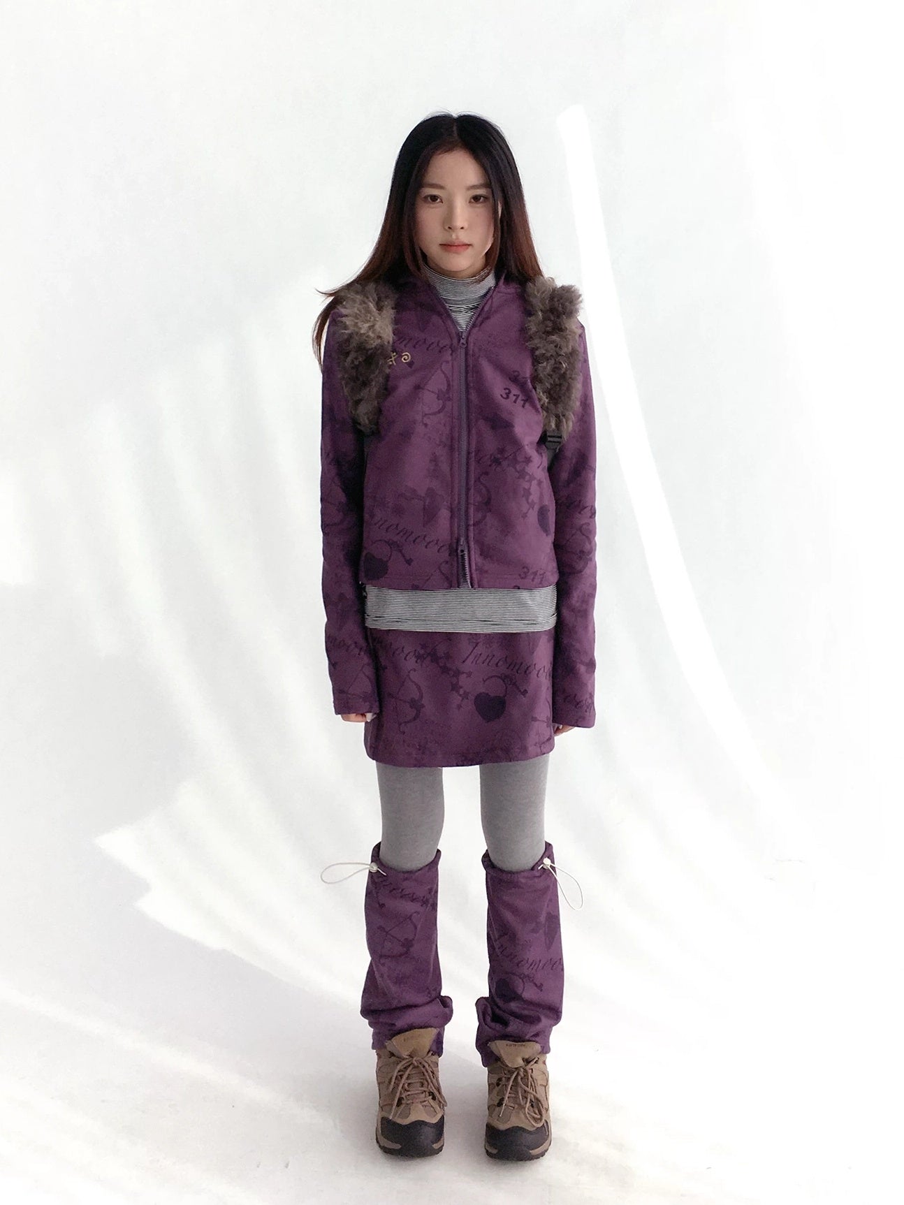 innomoood Stylish Cropped Zip Up Printed Hooded Women 100 Percent Other Material Hoodies