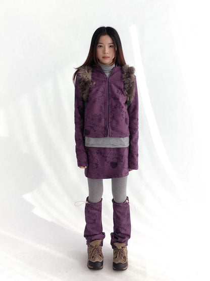 innomoood Stylish Cropped Zip Up Printed Hooded Women 100 Percent Other Material Hoodies