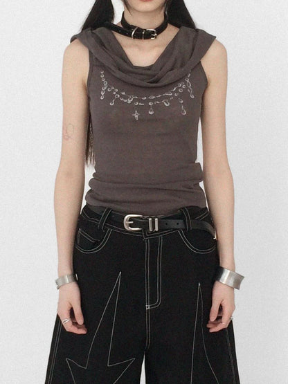 Tear Drop Hooded Dune Vest