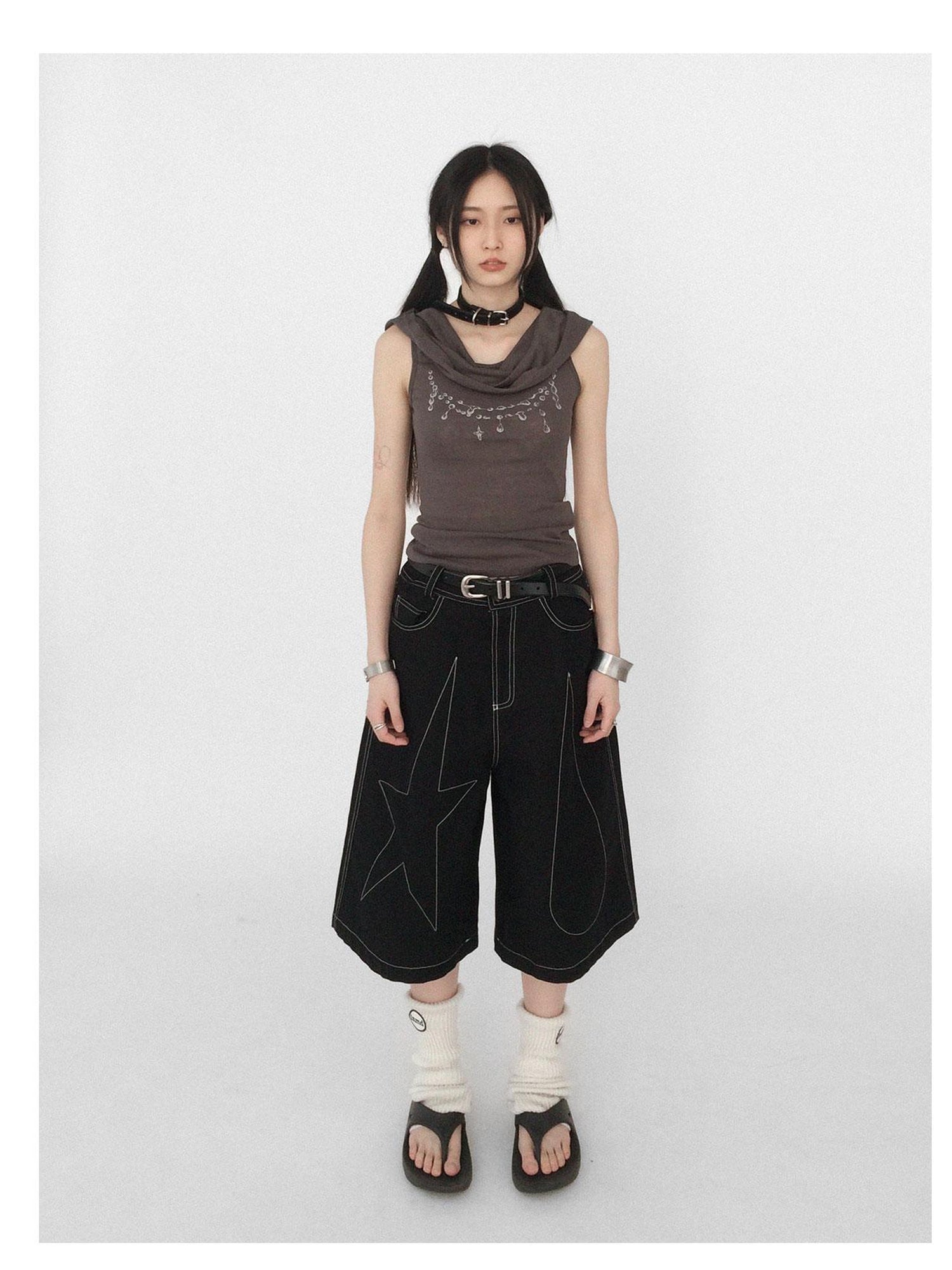 innomoood Tear Drop Hooded Dune Vest