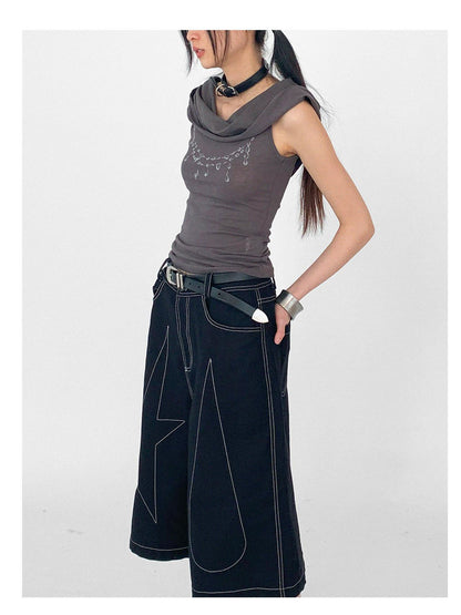 innomoood Tear Drop Hooded Dune Vest