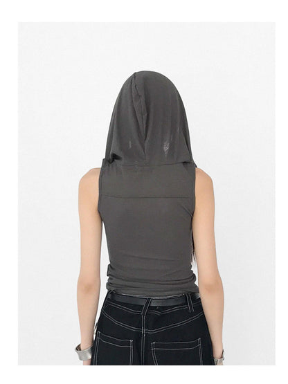 innomoood Tear Drop Hooded Dune Vest