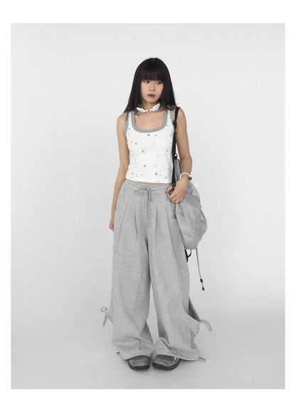 Tear Star Print Slimming Knit Vest