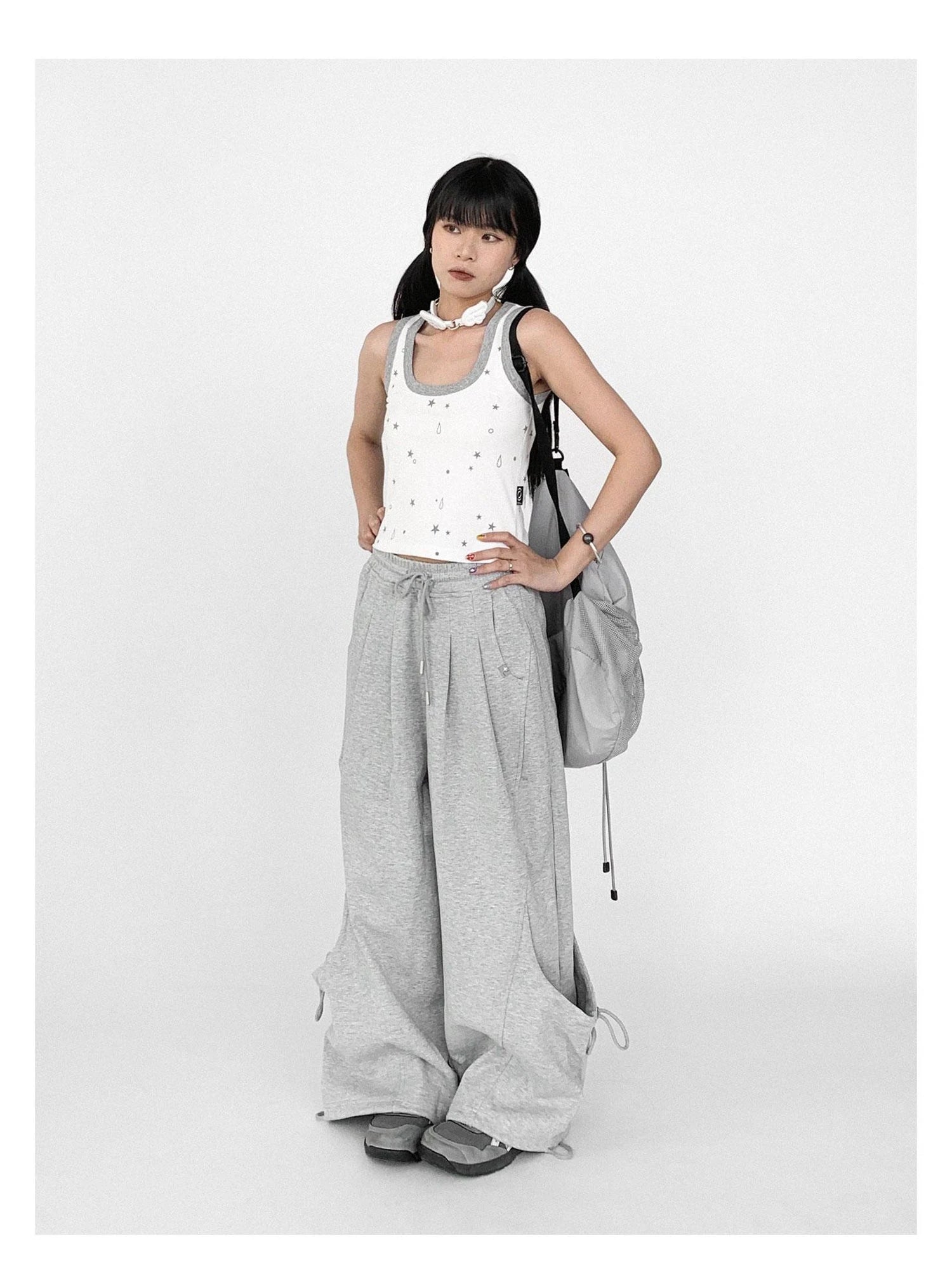 Tear Star Print Slimming Knit Vest