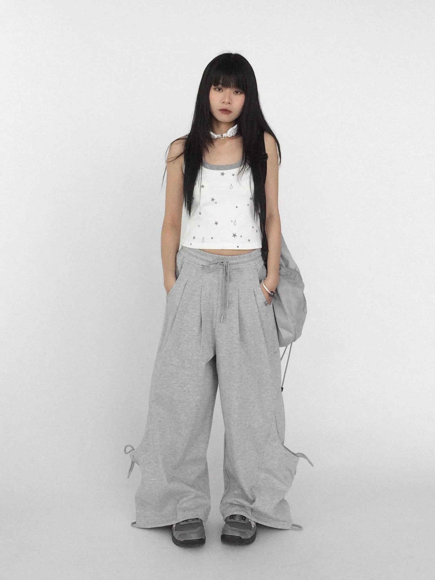 Tear Star Print Slimming Knit Vest