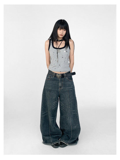 innomoood Tear Star Print Slimming Knit Vest