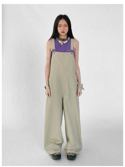 innomoood Tear Stars Raw Edge Applique Overalls