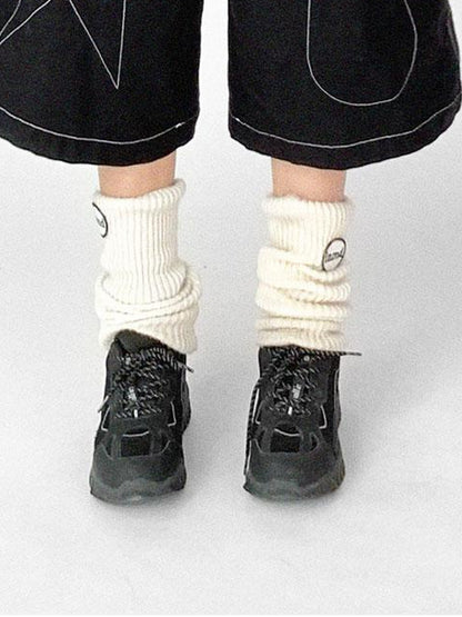 innomoood Tears Star Black Contrast Trim A Line Cropped Culottes