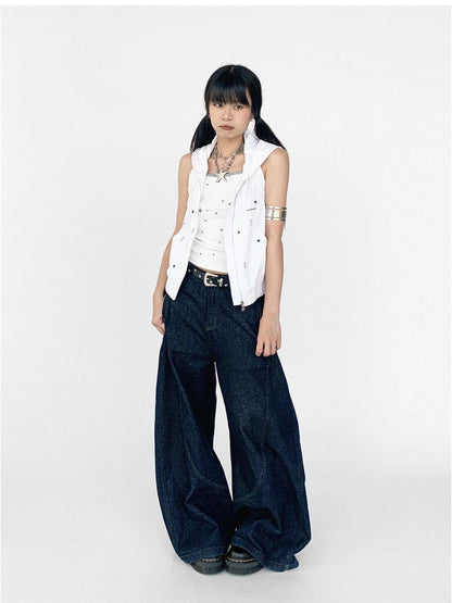 Tears Star Drop Back Open Knit Hoodie